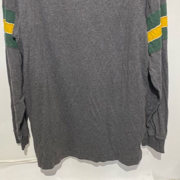 Vintage Majestic Men's Gray Green Bay Packers Patch Logo Long Sleeve T-Shirt Lar - Picture 7 of 8
